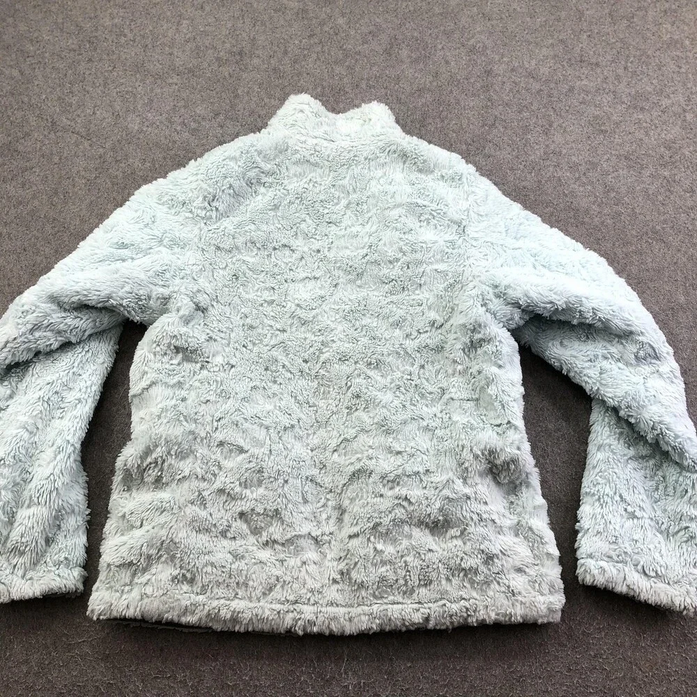 The North Face Jacket Girls Large 14/16 Gray Reversible Mossbud Fleece Puffer